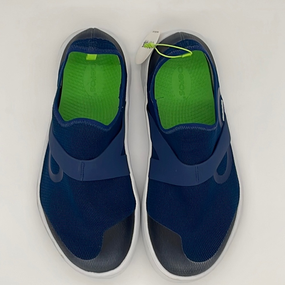 OOFOS OOMG MENS LOW MESH - White/Navy